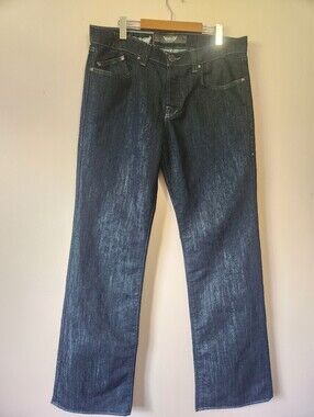 Rock & Republic Henlee Dark Wash Button Fly Bootcut Jeans 36x34 Y2K Embroidered